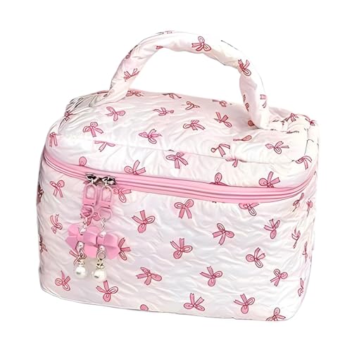 Blumen -Make -up -Tasche, Gesteppte Make -up -Tasche - Polyester Ästhetische Blumen -Make -up -Tasche,Kosmetikhalter mit großer Kapazität, Reisetilmenträgerbehälter, Make -up Storage Organizer für von Generisch