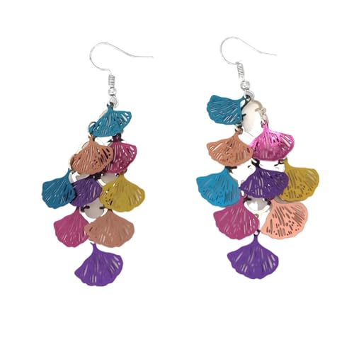Blumen-Ohrstecker – bunte Quaste und Muschel-Set für Mädchen, Einheitsgröße, Achat von Generisch