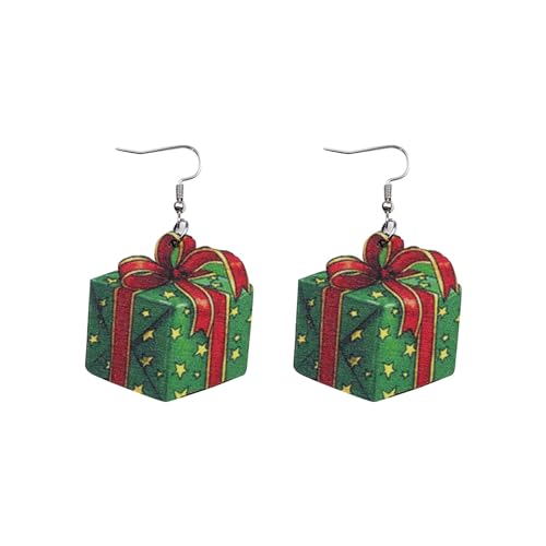 Blumen Prinzessin Ohrring LIEBE Weihnachtsmann tropfenförmige Kerze Weihnachtsmütze Baseball personalisierte einfache Ohrringe für Frauen Ohrringe Weihnachten Damen Weihnachts (B, One Size) von Generisch