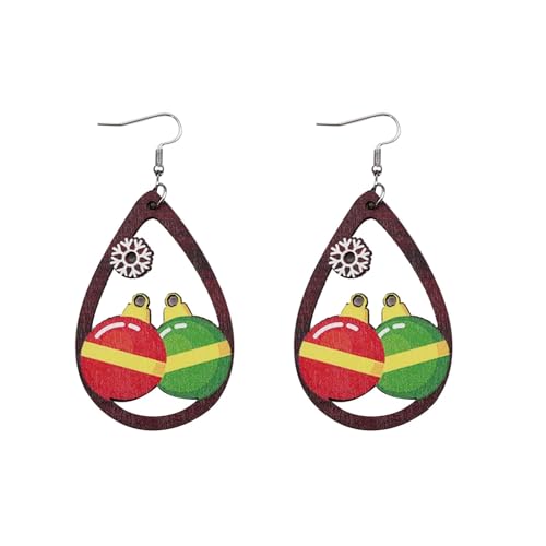 Blumen Prinzessin Ohrring LIEBE Weihnachtsmann tropfenförmige Kerze Weihnachtsmütze Baseball personalisierte einfache Ohrringe für Frauen Ohrringe Weihnachten Damen Weihnachts (F, One Size) von Generisch