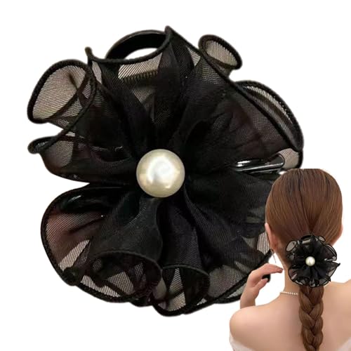 Blumenklammer | Acryl-Netz-Blumen-Haarspange | Pferdeschwanz-Haarhalter, Haarstyling-Zubehör, Damen-Haarspangen für dünnes oder dickes Haar von Generisch
