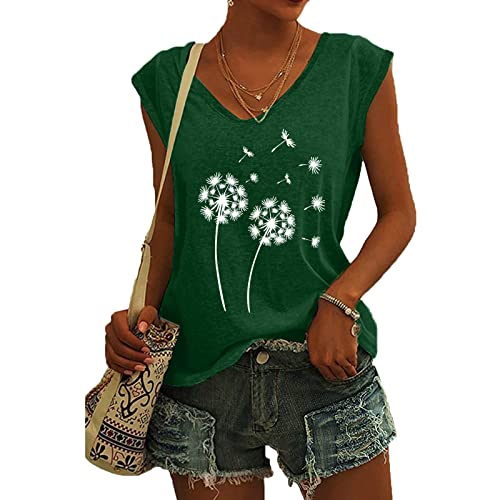 Bluse Damen Elegant ärmellose t-Shirt Crop Tops Shirt Oberteile Frauen Schwarz Kleidung Frau Sommer Shirts Top Damen V-Ausschnitte Tshirt Casual Rundhals Klamotten Teenager Mädchen von Generisch