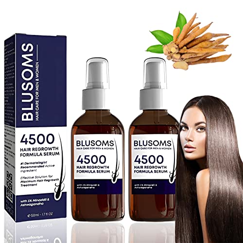 Blusoms Hairgrowth Formula Serum Spray, Ashwagandha 4500 Hair Growth Spray, Rapid Hair Growth, Promotes Thicker Stronger Hair for Men Women (2pcs) von Generisch