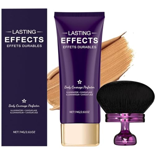 Body Coverage Perfector, All-Over Complexion Perfector mit Extra großer Körper Make-up-Pinsel, Bein und Körper Narbe Abdeckung Make-up, Tattoo Abdecken Wasserfest For Women Men (Brown) von Generisch