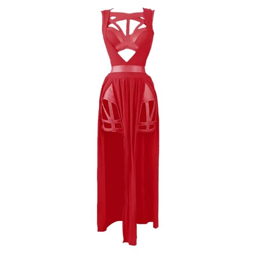 Body Damen Sexy-Sexy Unterwäsche Set Ungepolstert Hinten Offen Reizwäsche Lederkleid Damen Latex Dessous Curvy Elegant Wetlook Babydolls Lingerie Outfit V-Ausschnitt Große Größen Babydoll Frauen von Generisch