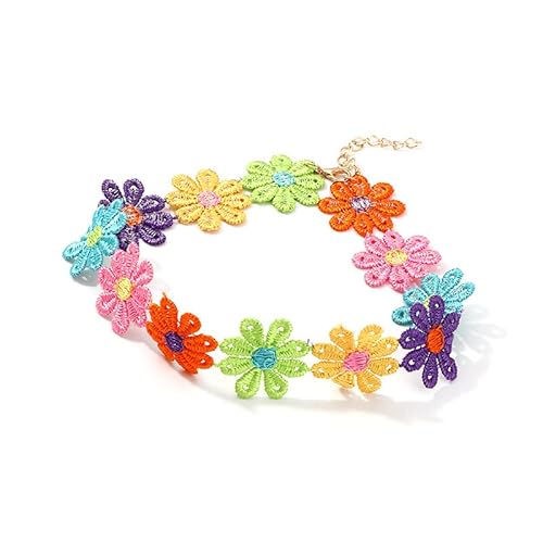 Böhmen-klassischer gotischer bunter Blumen-Spitze-Choker für Frauen-Halsketten-Schmucksache-Geschenk N065gut behandelt. von Generisch