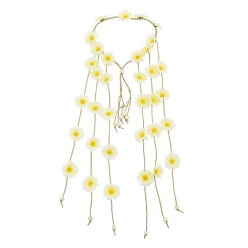 Böhmischer Blumenkranz mit Sonnenblumen-Gänseblümchen, Haarreif für Damen, Braut-Kopfschmuck, ethnischer Stil, weiblicher Kopfschmuck, Hochzeitsrequisiten, Geschenk (D) von Generisch