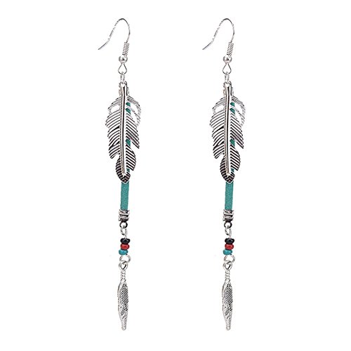 Bohemia-Stil Quasten baumeln Ohrringe Mode Legierung Blatt Ohrstecker Schmuck Zubehör Frau Mädchen Party Dekoration Langlebig und Modisch von Generisch
