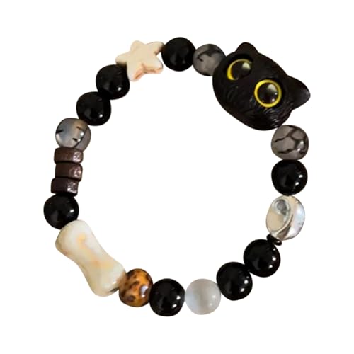 Bohemian Armbänder - Katzenarmband Für Frauen | Niedliche Katzen -Boho -Armband, Elastische Entzückende, Fade Resistente Vintage Boho Kätzchen Armbänder Armreifen Schmuck Für Frauen Mädchen Männer Mäd von Generisch