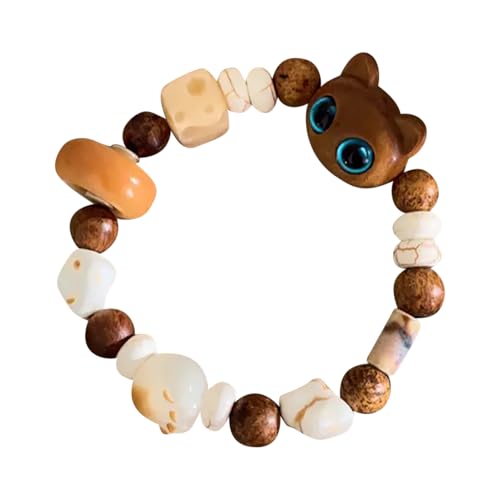 Bohemian Armbänder - Katzenarmband Für Frauen | Niedliche Katzen -Boho -Armband, Elastische Entzückende, Fade Resistente Vintage Boho Kätzchen Armbänder Armreifen Schmuck Für Frauen Mädchen Männer Mäd von Generisch