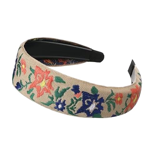 Bohemian Stirnband für Frauen - Blumengestickte Stirnband | Vintage ethnischer Stil Kopfstück, Mädchenhaarzubehör für die meisten Frisuren, komfortable und stilvolle Haarschmuck von Generisch