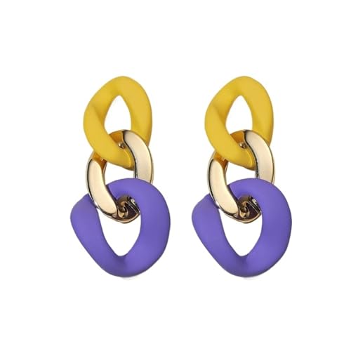 Bohemian-inspirierte Harz-Tropfen-Ohrringe – buntes geometrisches Design, leicht, baumelnd für Damen, Einheitsgröße, Achat von Generisch