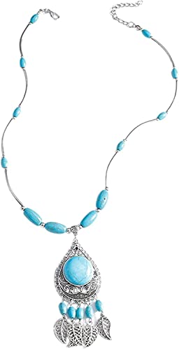 Boho-Halskette für Damen, personalisierbar, Türkis, Gedenkanhänger, Schmuck, Geschenk, hübsche Halsketten, Haltbarkeit von Generisch