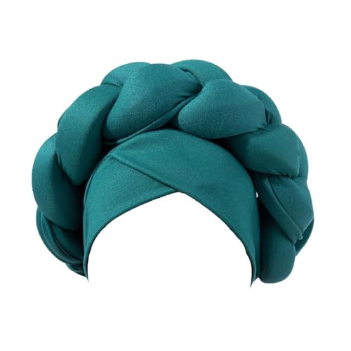 Boho Turban Hut afrikanische Turbanen für Frauen Headwraps für schwarze Frauen Zopf seidige Turban Hüte Radfahren Schweiß Stirnband, grün, Einheitsgröße von Generisch