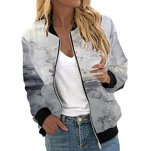 Bomberjacke Damen Kurze Blouson Jacke Casual Pilotenjacke Langarm Outwear Zip Up Coat Sweatjacke Übergangsjacke Reißverschluss Kurze Blouson Jacke Damen Fliegerjacke Outwear Coat College Jacke Bomberjacke Damen Kurze Blouson Jacke Casual Pilotenjacke Langarm Outwear Zip Up Coat Sweatjacke Übergangsjacke Reißverschluss Kurze Blouson Jacke Damen Fliegerjacke Outwear Coat College Jacke von Generisch