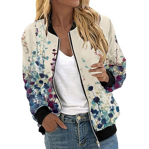 Bomberjacke Damen Sommer Dünn Vintage Pilotenjacke Übergangsjacke mit Reißverschluss Elegante Slim Fit Jacket Mantel Mode Outdoor Leicht Fliegerjacke Outwear Bequem Casual Bikerjacke Bomberjacke Damen Sommer Dünn Vintage Pilotenjacke Übergangsjacke mit Reißverschluss Elegante Slim Fit Jacket Mantel Mode Outdoor Leicht Fliegerjacke Outwear Bequem Casual Bikerjacke von Generisch