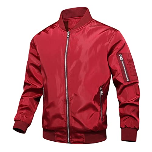 Bomberjacke Herren Jacke Frühling Herren-Jacken Übergang Blouson Mens Jacket Herrenjacke Frühlingsjacke Fliegerjacke Man Übergangsjacke Sommerjacke College Leichte Sportjacke Baseball von Generisch