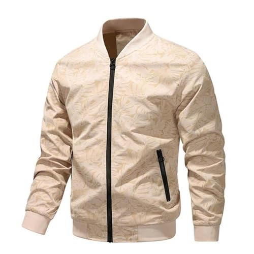 Bomberjacke Herren Reißverschluss mit Taschen Übergangsjacke Pilotenjacke Leichte Stehkragen Sportlich Fliegerjacke Freizeitjacke Kurze Regular Fit Herbst Blouson Bikerjacke von Generisch