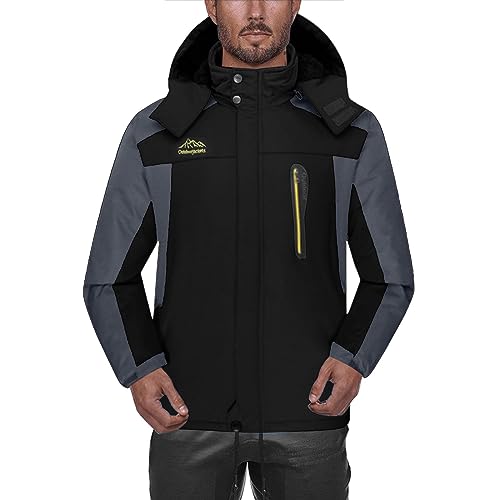 Bomberjacke Herren Winter Pilotenjacke Gefüttert Winterjacke Dicke Fleecejacke Outdoor Herren Steppjacke mit Kapuze grüne Bomberjacke Herren Grauer Mantel Herren lang von Generisch