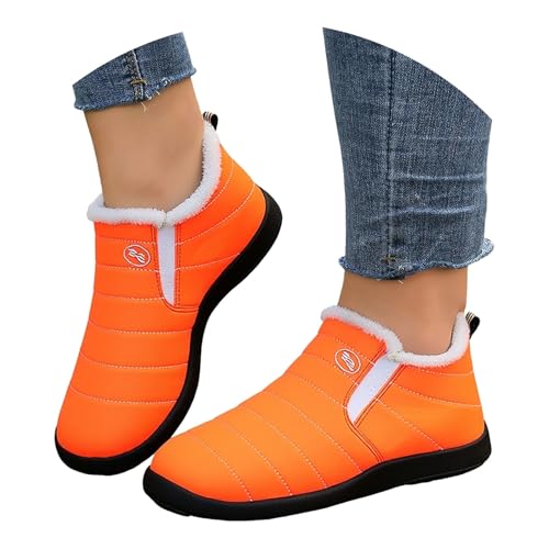 Boojoy Wasserdichte orthopädische warme Stiefel für Damen, Winter-Schneestiefel, Fußgewölbeunterstützung, Trekkingstiefel, Pelzfutter, rutschfeste Outdoor-warme Knöchelschuhe, rutschfeste Pelzfutter von Generisch