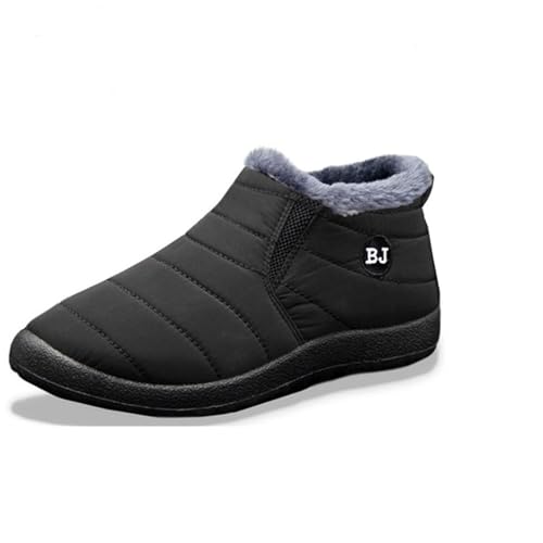 Boojoy Winterstiefel, rutschfeste Winter-Schneestiefel für Damen und Herren, warme Schlupfstiefel für den Außenbereich (Black, Erwachsene, Damen, 40, Numerisch, EU Schuhgrößensystem, M) von Generisch