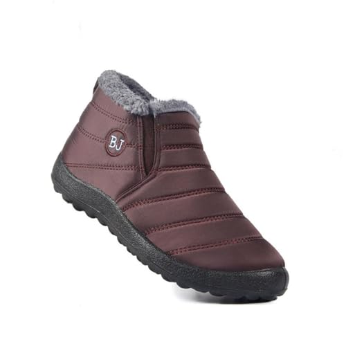 Boojoy Winterstiefel, rutschfeste Winter-Schneestiefel für Damen und Herren, warme Schlupfstiefel für den Außenbereich (Coffee, Erwachsene, Damen, 44, Numerisch, EU Schuhgrößensystem, M) von Generisch