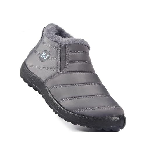 Boojoy Winterstiefel, rutschfeste Winter-Schneestiefel für Damen und Herren, warme Schlupfstiefel für den Außenbereich (Grey, Erwachsene, Damen, 40, Numerisch, EU Schuhgrößensystem, M) von Generisch
