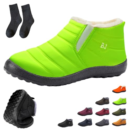 Boojoy Winterstiefel Damen Herren Wasserdichte Warme Schneestiefel mit Fellfutter, Rutschfest Leicht Outdoor für Winter (Fluoreszierend, Erwachsene, Damen, 36, Numerisch, EU Schuhgrößensystem, M) von Generisch