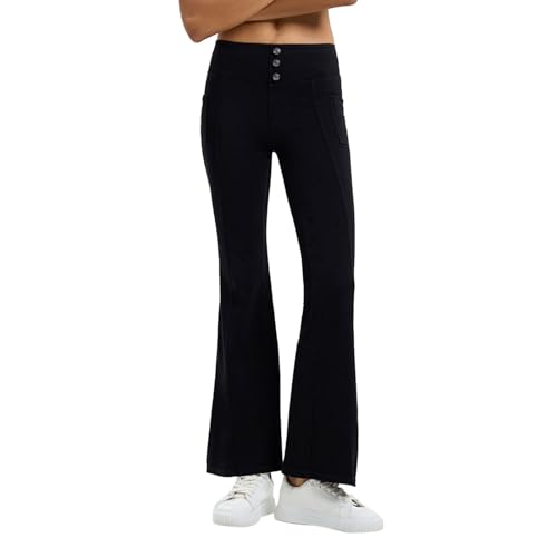 Bootcut Jeans Damen High Waist - Stretch Jeggings Elastischer Bund Schlaghose Jeanshose Flare Denim Hosen Ausgestellte Damenjeans Glockenhose Schlagjeans Jazzpants Yogahose Streetwear von Generisch