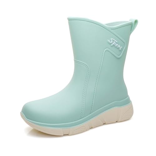 Boots Damen Stiefeletten Mädchen Ankle Für Schneestiefel Waterproof Shoes Women Lederstiefel Gefüttert Gummistiefeletten Stiefelette Herbst Schuhe Wasserdicht Regen Flach Gummistiefel von Generisch
