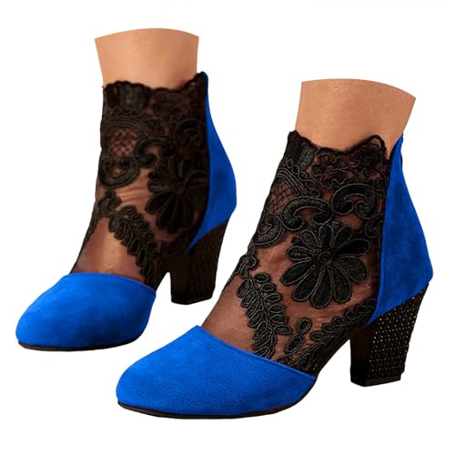 Boots Damen mit Absatz Stiefeletten Damen Spitze Pumps Schuhe Blockabsatz Stiefeletten Runder Spitze Blumenmuster Mesh Hohle Tüll Strass Herbststiefel Reißverschluss Freizeit Atmungsaktiv Casual Boots Damen mit Absatz Stiefeletten Damen Spitze Pumps Schuhe Blockabsatz Stiefeletten Runder Spitze Blumenmuster Mesh Hohle Tüll Strass Herbststiefel Reißverschluss Freizeit Atmungsaktiv Casual von Generisch