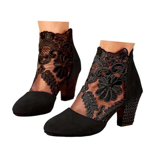 Boots Damen mit Absatz Stiefeletten Damen Spitze Pumps Schuhe Blockabsatz Stiefeletten Runder Spitze Blumenmuster Mesh Hohle Tüll Strass Herbststiefel Reißverschluss Freizeit Atmungsaktiv Casual Boots Damen mit Absatz Stiefeletten Damen Spitze Pumps Schuhe Blockabsatz Stiefeletten Runder Spitze Blumenmuster Mesh Hohle Tüll Strass Herbststiefel Reißverschluss Freizeit Atmungsaktiv Casual von Generisch