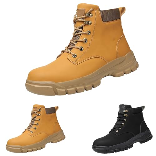 Boots Herren Wasserdicht, Stiefeletten Herren Cowboy Desert Boot Outdoor Herbstschuhe Mid-Schaft Freizeitschuhe Trekking Kampfstiefel Vegan Militärstiefel rutschfeste Arbeitsschuhe von Generisch