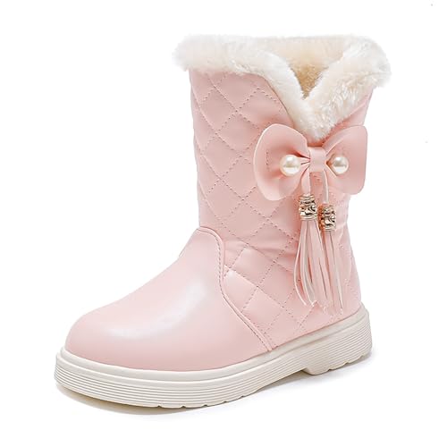 Boots Mädchen Kinder Stiefelschuh Stylische Herbststiefel Herbst Winter Fashion Stiefel Niedrige Absätze klobige Wasserdicht Lederstiefel Reitstiefel Dicke Sohle Schuhe Winterstiefel von Generisch