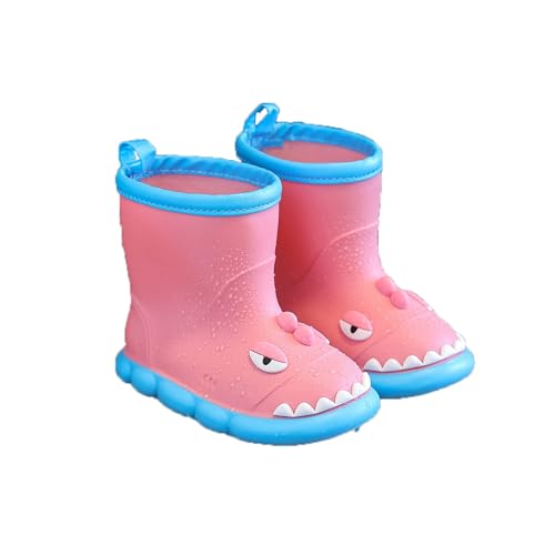 Boots Mit Licht Kinder süße Dinosaurier weiche Sohle Regenstiefel Baby Wasserstiefel Lederschuhe Herren Winter (Pink, 30.5 Little Child) von Generisch