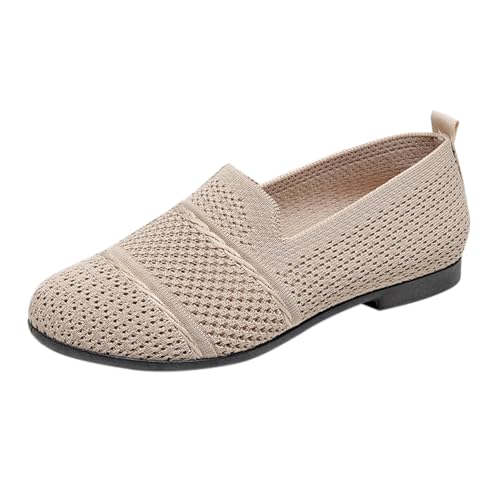 Bootsschuhe Damen Gesundheitsschuhe Damen Elegant Slip On Strickschuhe Freizeitschuhe Sommer Halbschuhe Walkingschuhe Diabetiker Schuhe Orthopädische Schuhe Atmungsaktiv Bequeme Leichte Flache von Generisch