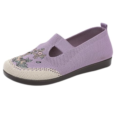 Bootsschuhe Damen Slip On Freizeitschuhe Halbschuhe Damen Loafer Strickschuhe Sommerschuhe Orthopädische Schuhe Joggingschuhe Trekkingschuhe Laufschuhe Sportschuhe Walkingschuhe Bequeme Leichte von Generisch