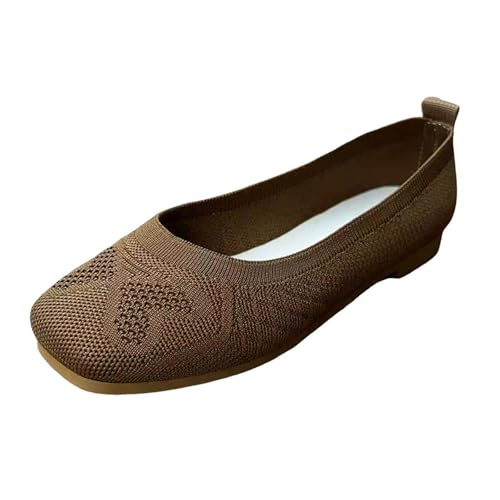Bootsschuhe Damen Stoff Ballerinas Frauen Sneaker rutschfest Elegant Barfußschuhe Sportlich Sommerschuhe Sportschuhe Runde Zehe Flat Slip On Tanzschuhe Flach Walking Ballerinas von Generisch