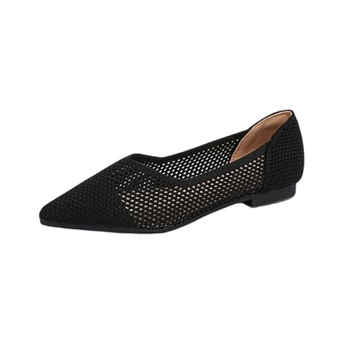 Bootsschuhe Damen Tanzschuhe Damen Halbschuhe Ballerina Schuhe Mädchen Freizeitschuhe Slip On Loafer Sommerschuhe Strickschuhe Walkingschuhe Riemchenballerina Atmungsaktiv Bequeme Leichte Flache von Generisch