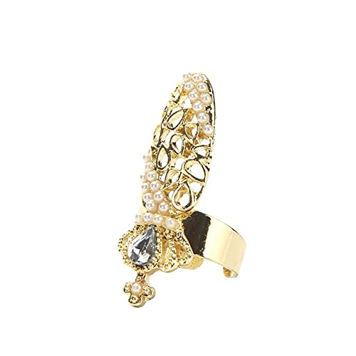 Bowknot Nagel Finger Ringe Mode Nagel Blume Ring Krone Charm Frauen Ringe Chunky Dome Ring, Einheitsgröße, Metall, Kein Edelstein von Generisch