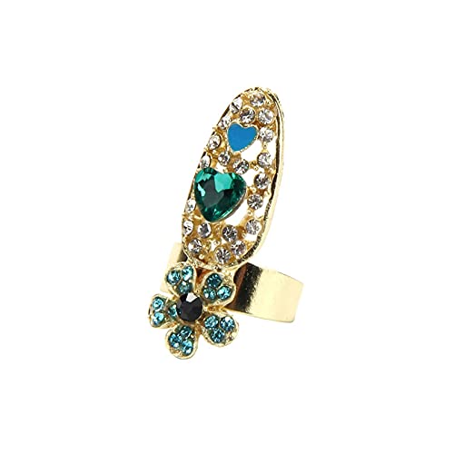 Bowknot Nagel Finger Ringe Mode Nagel Blume Ring Krone Charm Frauen Ringe Chunky Dome Ring, Einheitsgröße, Metall, Kein Edelstein von Generisch