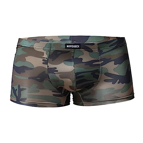 Boxer Shorts Herren Unterhosen Hipster Boxershorts Männer Unterhosen Männer in Boxershort Retroshorts Baumwolle Trunks Atmungsaktiv Stretch Sportunterhosen Unterwäsche (Camouflage, XXL) von Generisch