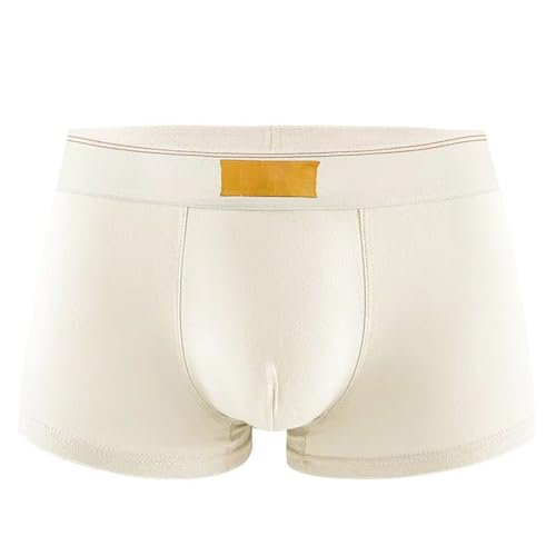 Boxershort Herren Retroshorts Hipster Microfaser Unterhosen Männer Boxershorts Männer Baumwolle Men Retroshorts Trunks Weich Atmungsaktiv Sport Boxershorts Unterwäsche (Beige, XXL) von Generisch