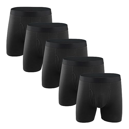 Boxershorts Herren 5er Pack Baumwolle Unterhosen mit Elastischem Bund Männer Retroshorts Bequeme Atmungsaktive Unterwäsche für Den Täglichen Sports Im Freien von Generisch