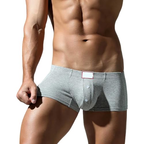 Boxershorts Herren Großer Beutel Unterhose Mit Hoden Beutel Baumwolle Dünn Boxer Briefs Mit Beutel Atmungsaktiv Retroshorts Bequeme Boxer Shorts Weich Underwear Light Grau herrenunterhosen von Generisch