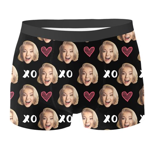Generisch Boxershorts Mit Gesicht Foto Personalisierte Männer Unterhose Lustige Retroshorts Für Herren Personalised Geschenke Boxers Ostern Valentinstag Weihnachten Geburtstag Boxershorts von Generisch