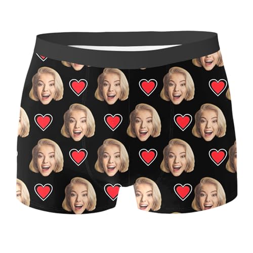 Generisch Boxershorts Mit Gesicht Foto Personalisierte Männer Unterhose Lustige Retroshorts Für Herren Personalised Geschenke Boxers Ostern Valentinstag Weihnachten Geburtstag Boxershorts von Generisch
