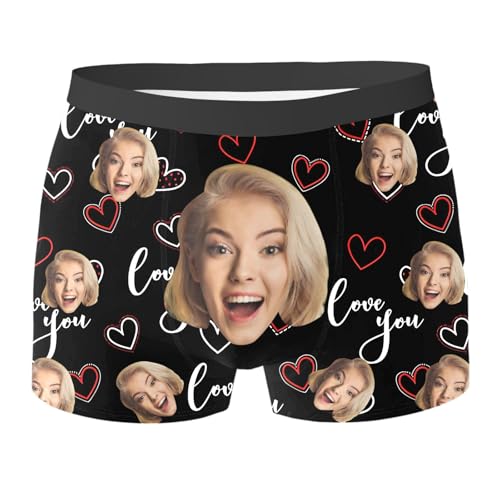 Generisch Boxershorts Mit Gesicht Foto Personalisierte Männer Unterhose Lustige Retroshorts Für Herren Personalised Geschenke Boxers Ostern Valentinstag Weihnachten Geburtstag Boxershorts von Generisch