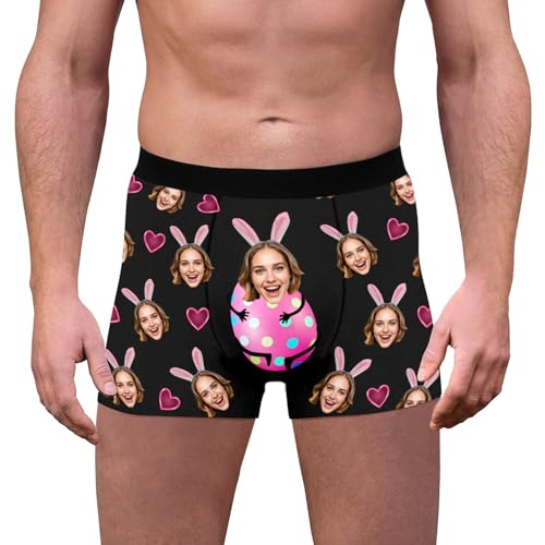 Boxershorts Mit Gesicht Foto Unterhose Personalisierte Boxershorts Männer Unterhose Lustige Retroshorts Für Herren Personalised Geschenke Boxers Ostern Valentinstag Weihnachten Geburtstag von Generisch