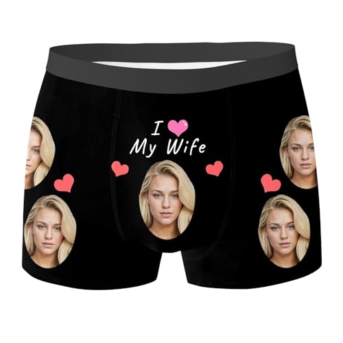 Boxershorts Mit Gesicht Foto Unterhose Personalisierte Boxershorts Männer Unterhose Lustige Retroshorts Für Herren Personalised Geschenke Boxers Ostern Valentinstag Weihnachten Geburtstag von Generisch